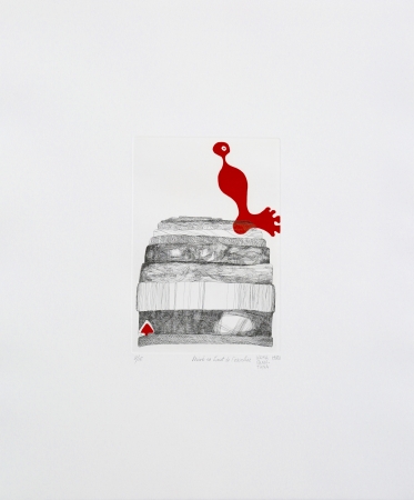 Miró en haut de l'escalier - 1983 - par Wera Quintana
